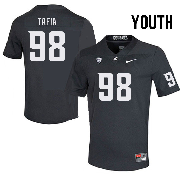 Youth #98 Jernias Tafia Washington State Cougars College Football Jerseys Stitched Sale-Charcoal